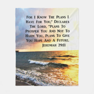 SPIRITUAL JEREMIAH 29:11 OCEAN DESIGN FLEECE BLANKET