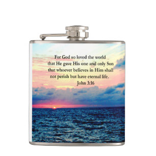 SPIRITUAL JOHN 3:16 PHOTO FLASK