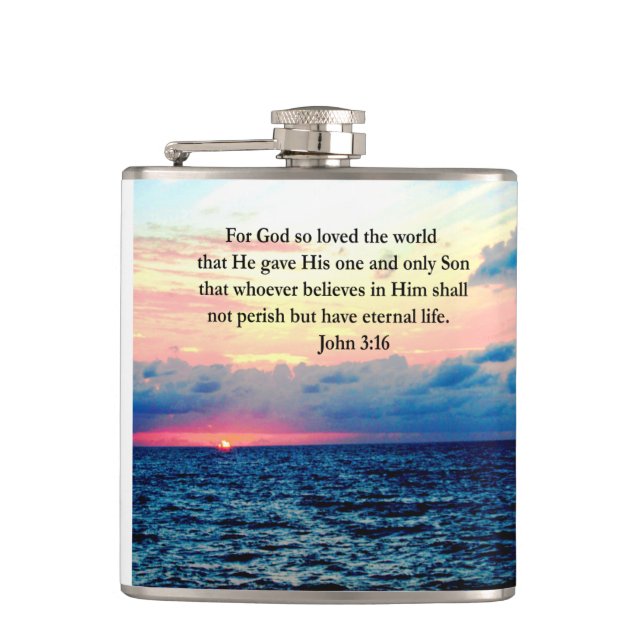 SPIRITUAL JOHN 3:16 PHOTO FLASK (Front)