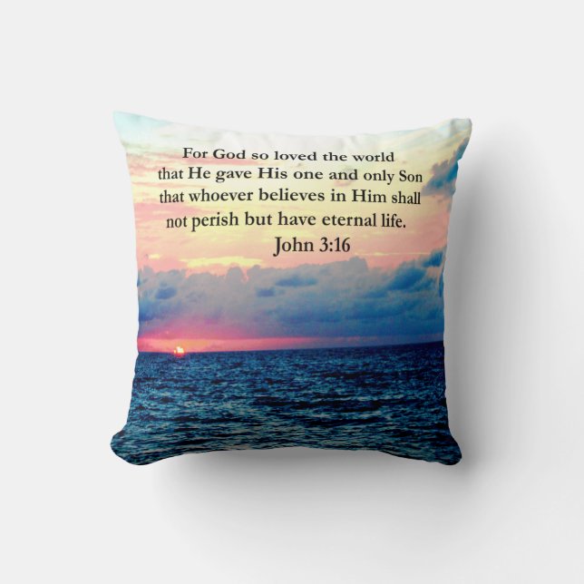 SPIRITUAL JOHN 3:16 PHOTO THROW PILLOW (Front)