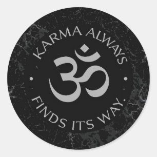 Spiritual Karma Om Design – Mindfulness Collection Classic Round Sticker
