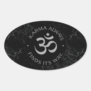 Spiritual Karma Om Design – Mindfulness Collection Oval Sticker