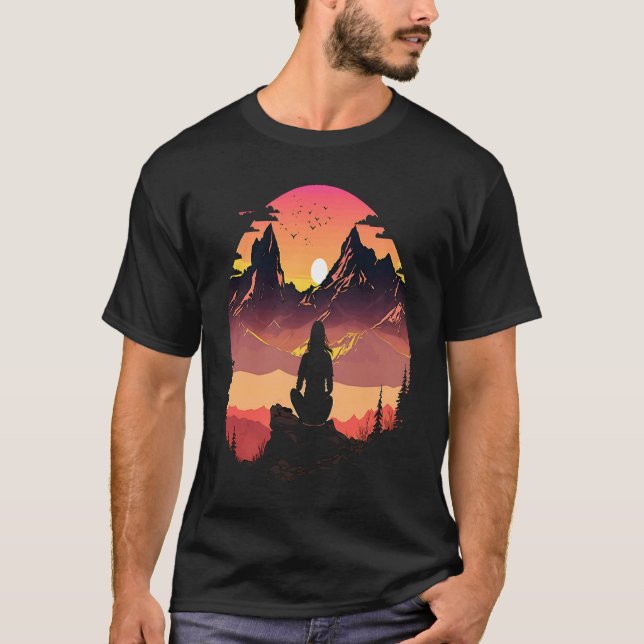 Spiritual Life Enthusiasts Mom Doing Meditation In T-Shirt (Front)