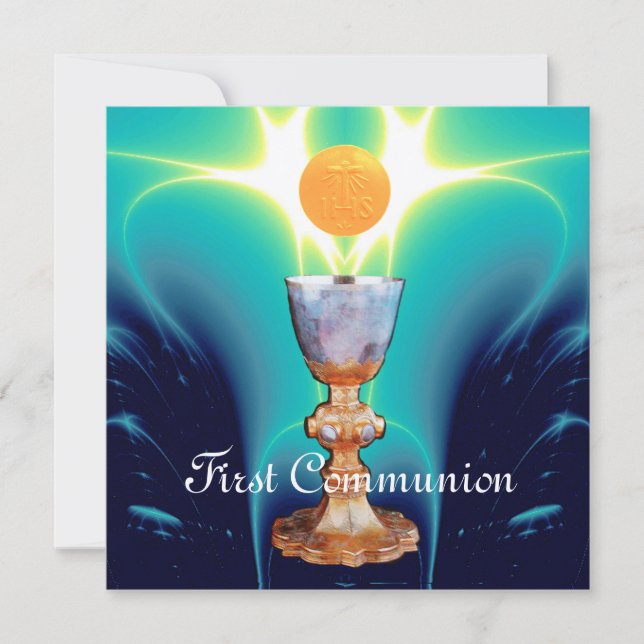 SPIRITUAL LIGHT 1st Holy Communion / Christening Invitation (Front)