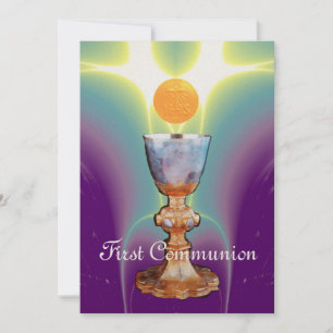 SPIRITUAL LIGHT 1st Holy Communion / Christening Invitation