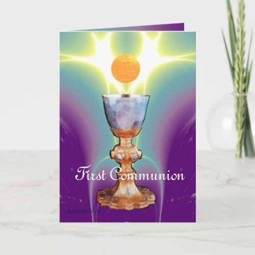 SPIRITUAL LIGHT 1st Holy Communion  Christening Thank You Card