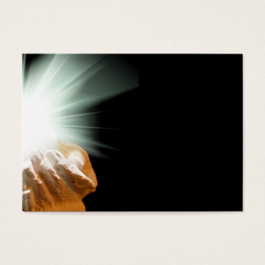 Spiritual light in cupped hands (Front)