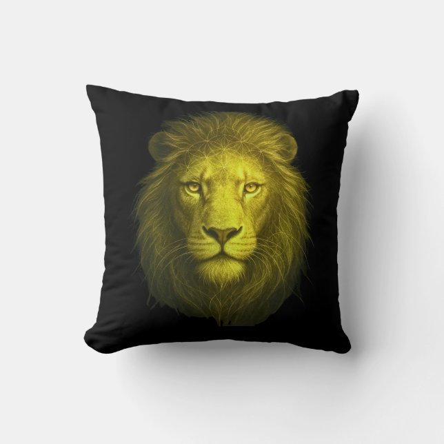 Spiritual Lion Awakening • Inner Power & Identity Throw Pillow (Front)