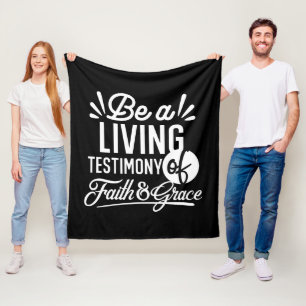 Spiritual Living Testimony Faith and Grace Quote Fleece Blanket