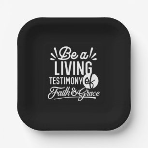 Spiritual Living Testimony Faith and Grace Quote Paper Plates
