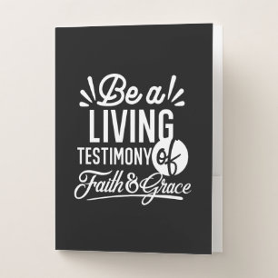 Spiritual Living Testimony Faith and Grace Quote Pocket Folder