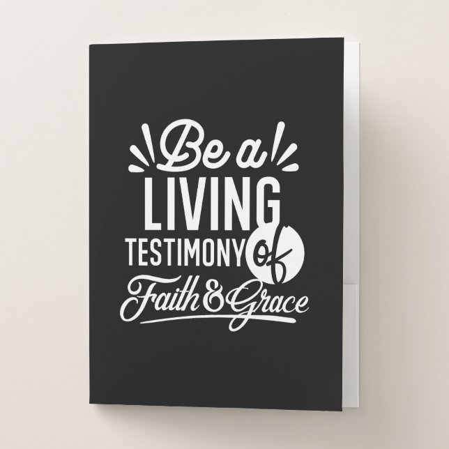 Spiritual Living Testimony Faith and Grace Quote Pocket Folder (Front)