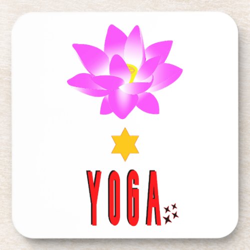 Spiritual Lotus Namaste International Day of Yoga Beverage Coaster