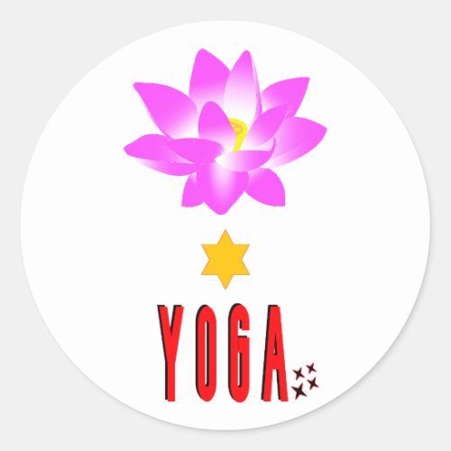 Spiritual Lotus Namaste International Day of Yoga Classic Round Sticker