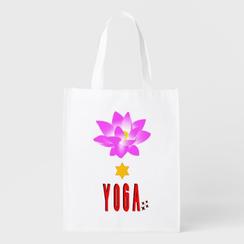 Spiritual Lotus Namaste International Day of Yoga Grocery Bag