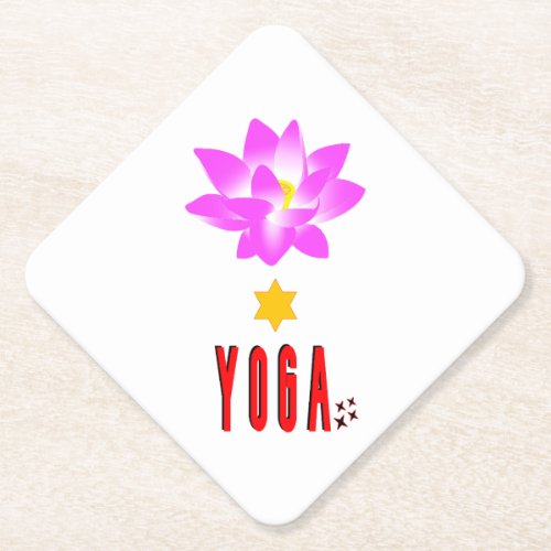 Spiritual Lotus Namaste International Day of Yoga Paper Coaster