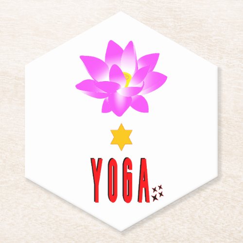 Spiritual Lotus Namaste International Day of Yoga Paper Coaster