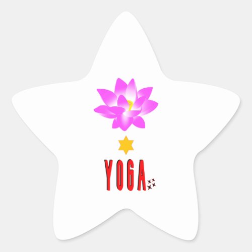 Spiritual Lotus Namaste International Day of Yoga Star Sticker