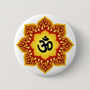 Spiritual Lotus Om Design Button