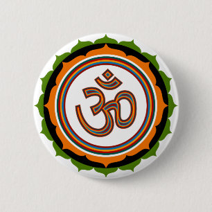 Spiritual Lotus Om Design Pinback Button
