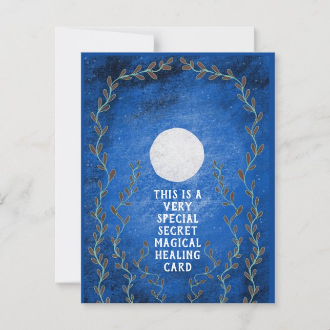 Spiritual magical secret night moon get well soon card (Front)