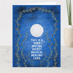 Spiritual magical secret night moon get well soon letterpress thank you card