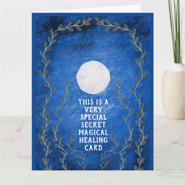 Spiritual magical secret night moon get well soon thank you card (Front)