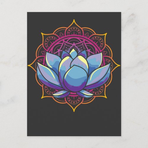 Spiritual Mandala Lotus Art Postcard