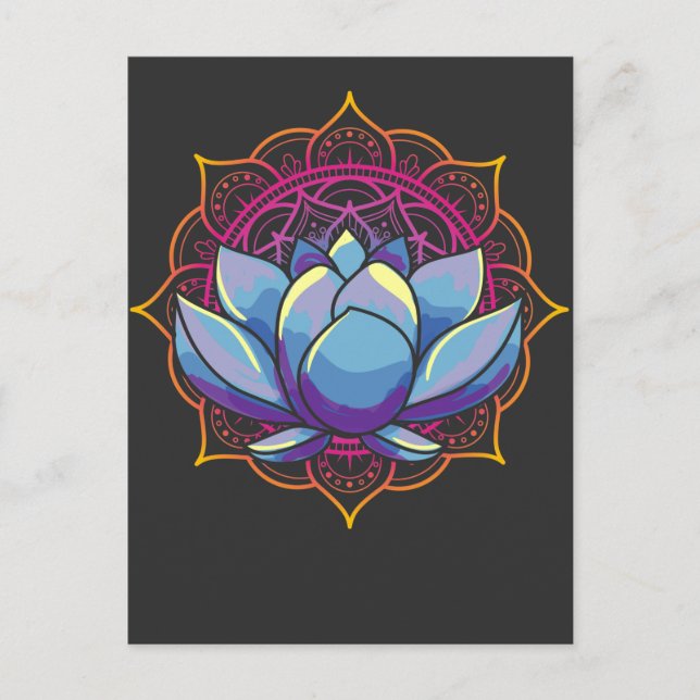 Spiritual Mandala Lotus Art Postcard (Front)