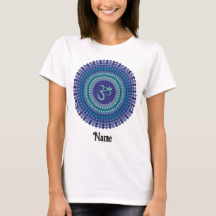 Spiritual Mandala Om Purple Aqua Blue Customized T-Shirt