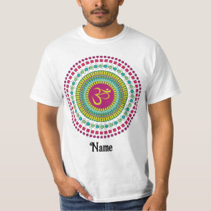 Spiritual Mandala Om Symbol Pink Green Customized T-Shirt