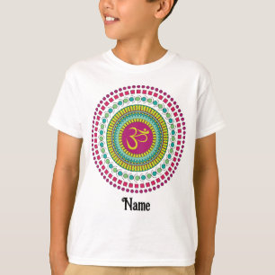 Spiritual Mandala Om Symbol Pink Green Customized T-Shirt