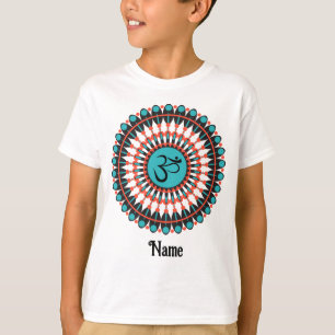 Spiritual Mandala Om Symbol Turquoise Customized T-Shirt