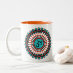 Spiritual Mandala Om Symbol Turquoise Geometric Two-tone Coffee Mug at Zazzle