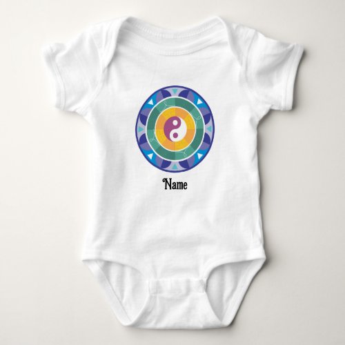 Spiritual Mandala Rainbow Color Chinese Customized Baby Bodysuit