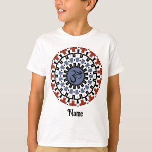 Spiritual Mandala Yoga Om Blue Rust Customized T-Shirt