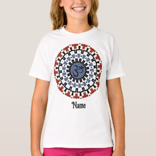 Spiritual Mandala Yoga Om Blue Rust Customized T-Shirt