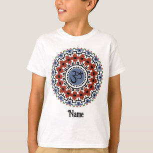 Spiritual Mandala Yoga Om Rust Blue Customized T-Shirt