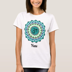 Spiritual Mandala Yoga Om Symbol Blue Customized T-Shirt