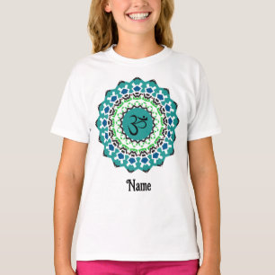 Spiritual Mandala Yoga Om Symbol Blue Customized T-Shirt