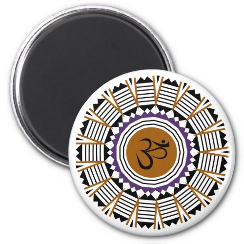Spiritual Mandala Yoga Om Symbol Geometric Design Magnet