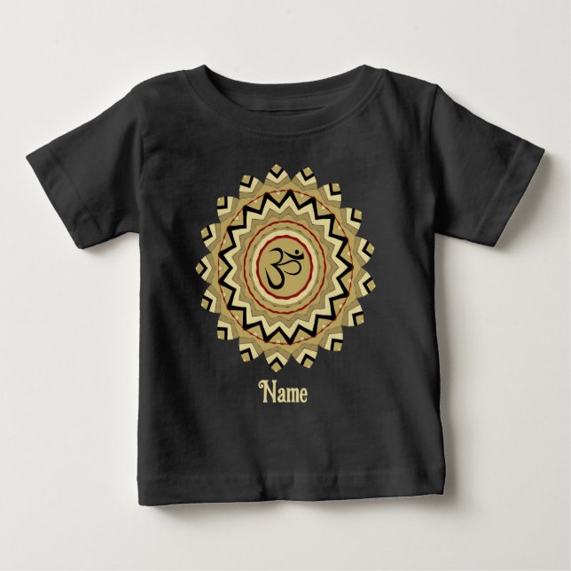Spiritual Mandala Yoga Om Symbol Retro Customized Baby T-Shirt (Front)