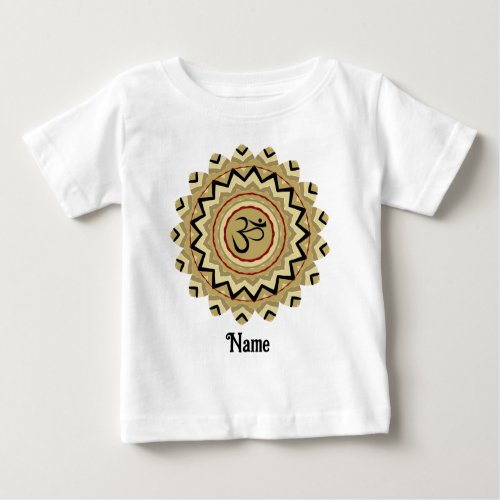 Spiritual Mandala Yoga Om Symbol Retro Customized Baby T_Shirt