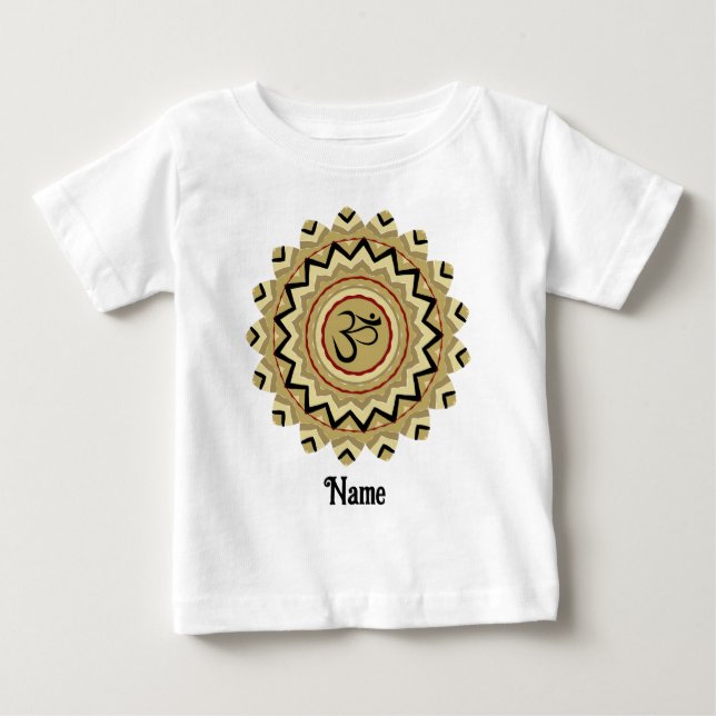 Spiritual Mandala Yoga Om Symbol Retro Customized Baby T-Shirt (Front)