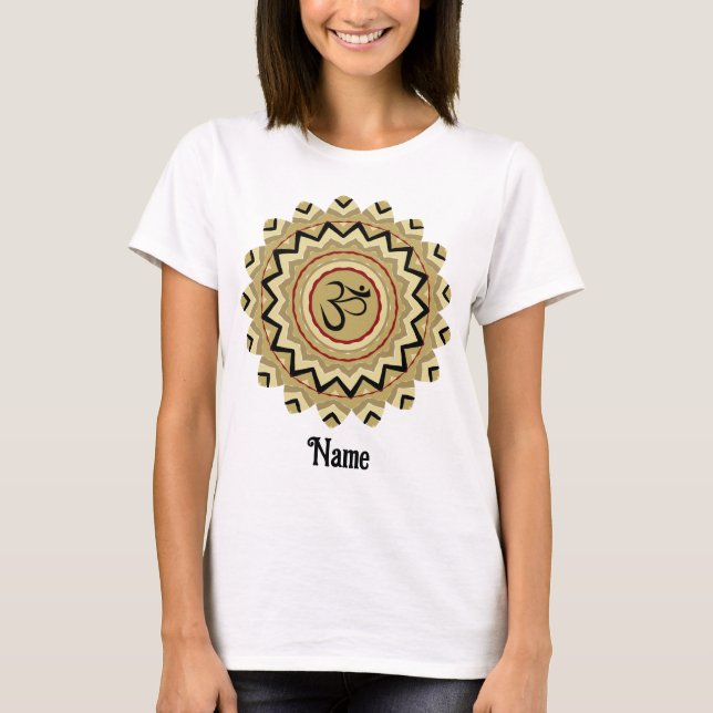 Spiritual Mandala Yoga Om Symbol Retro Customized T-Shirt (Front)