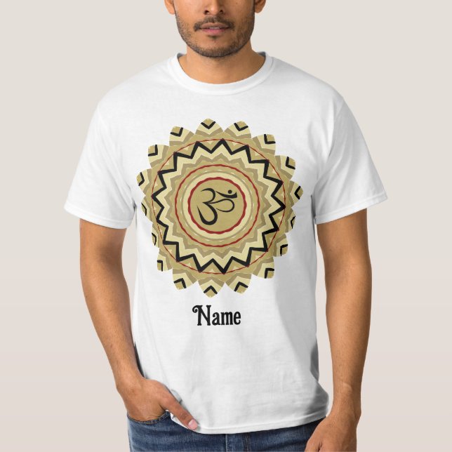 Spiritual Mandala Yoga Om Symbol Retro Customized T-Shirt (Front)