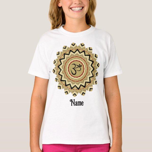 Spiritual Mandala Yoga Om Symbol Retro Customized T-Shirt (Front)
