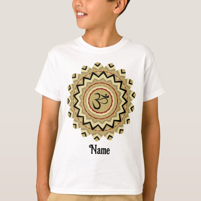 Spiritual Mandala Yoga Om Symbol Retro Customized T-Shirt (Front)