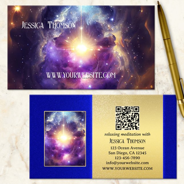 Spiritual Meditation Yoga Teacher Business Card (Creator Uploaded)