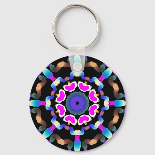  Spiritual Meditative Neon Mandala Keychain